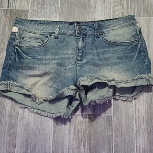 Womens Authentic Icon blue denim shorts 5 pocket with stars size 28